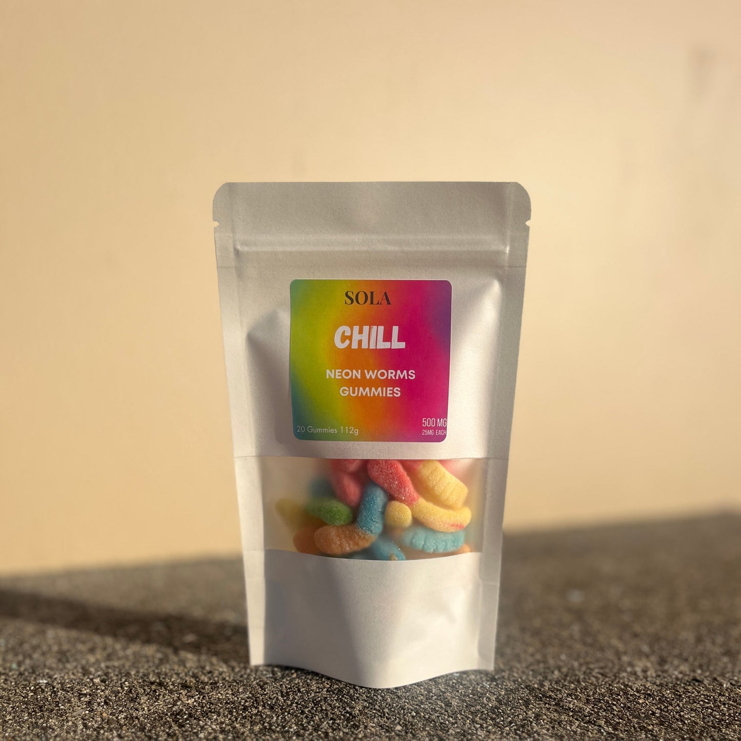 Tasty THC-Free CBD + CBG gummies, shaped like the gummy worms we all know and love.