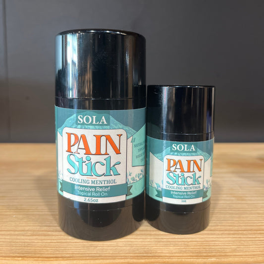 THC-free hemp-based CBD roll-on pain sticks in 500 mg or 1000 mg strength topical balms — available in Lavender or Menthol — for natural, targeted pain and muscle relief.