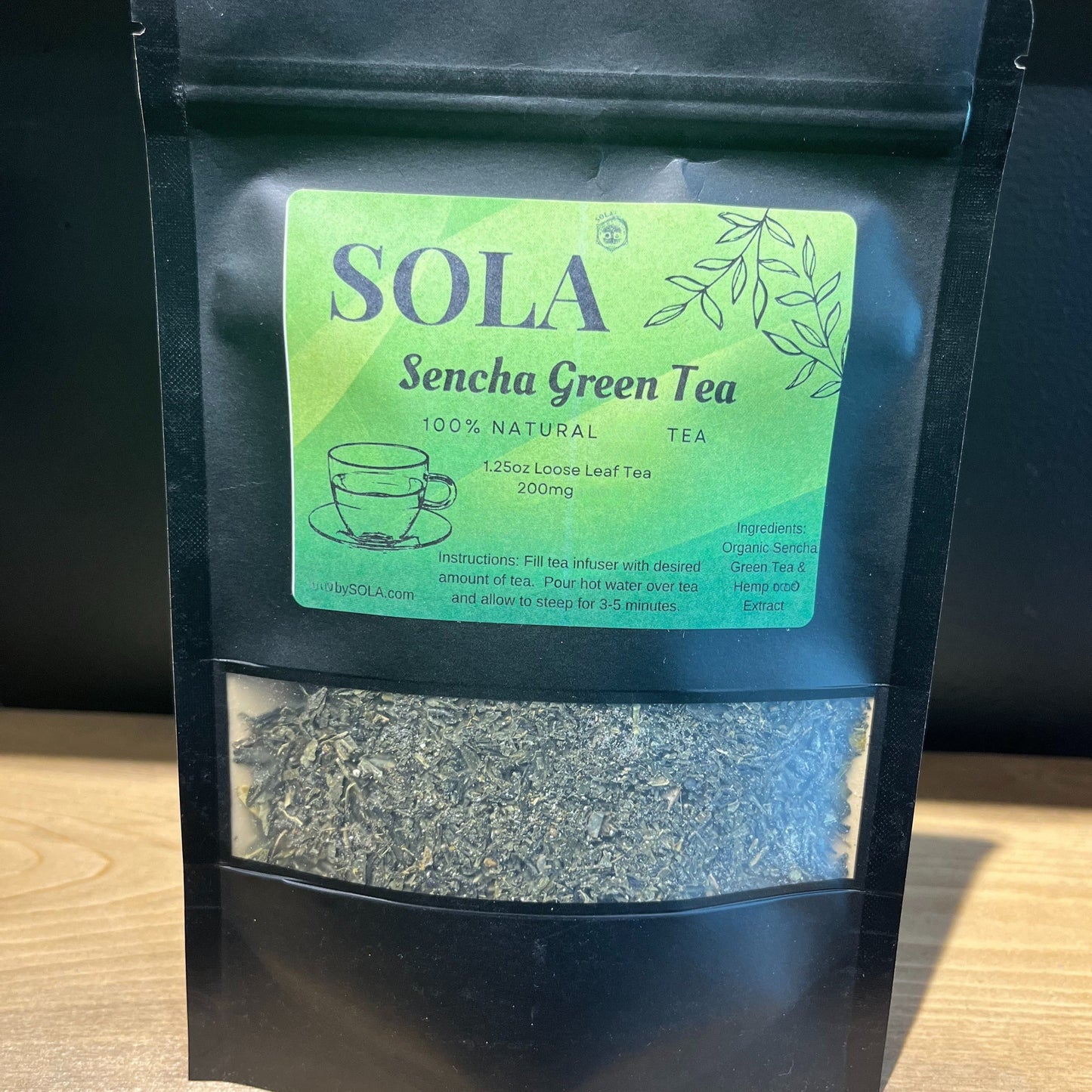 Sencha Green Loose Leaf CBD Tea — smooth, antioxidant-rich green tea infused with organic hemp CBD to support focus, clarity, and relaxation without THC.