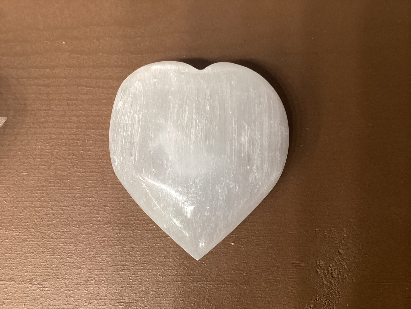 Heart-shaped Selenite crystal.