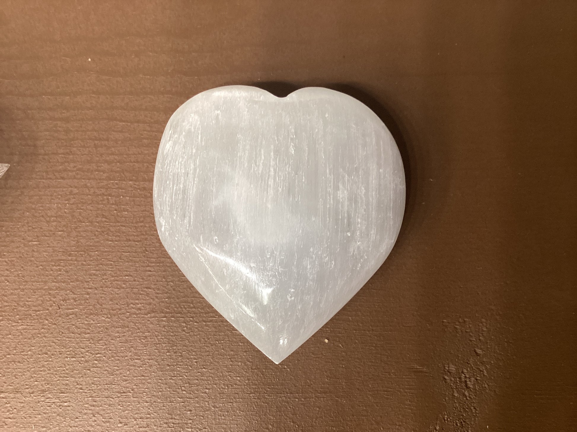 Heart-shaped Selenite crystal.