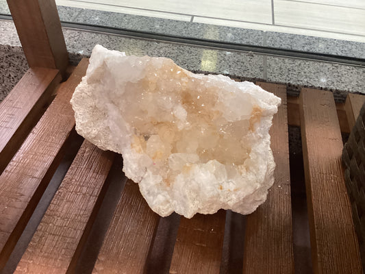 Large quartz geode.