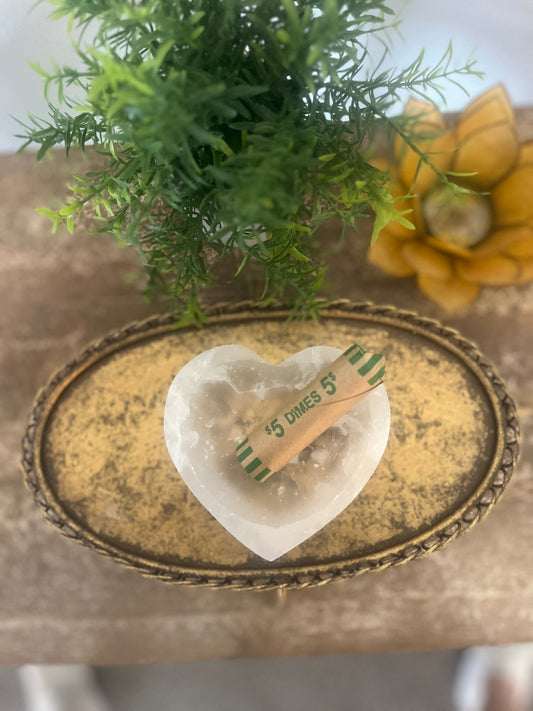 Selenite Heart Bowls