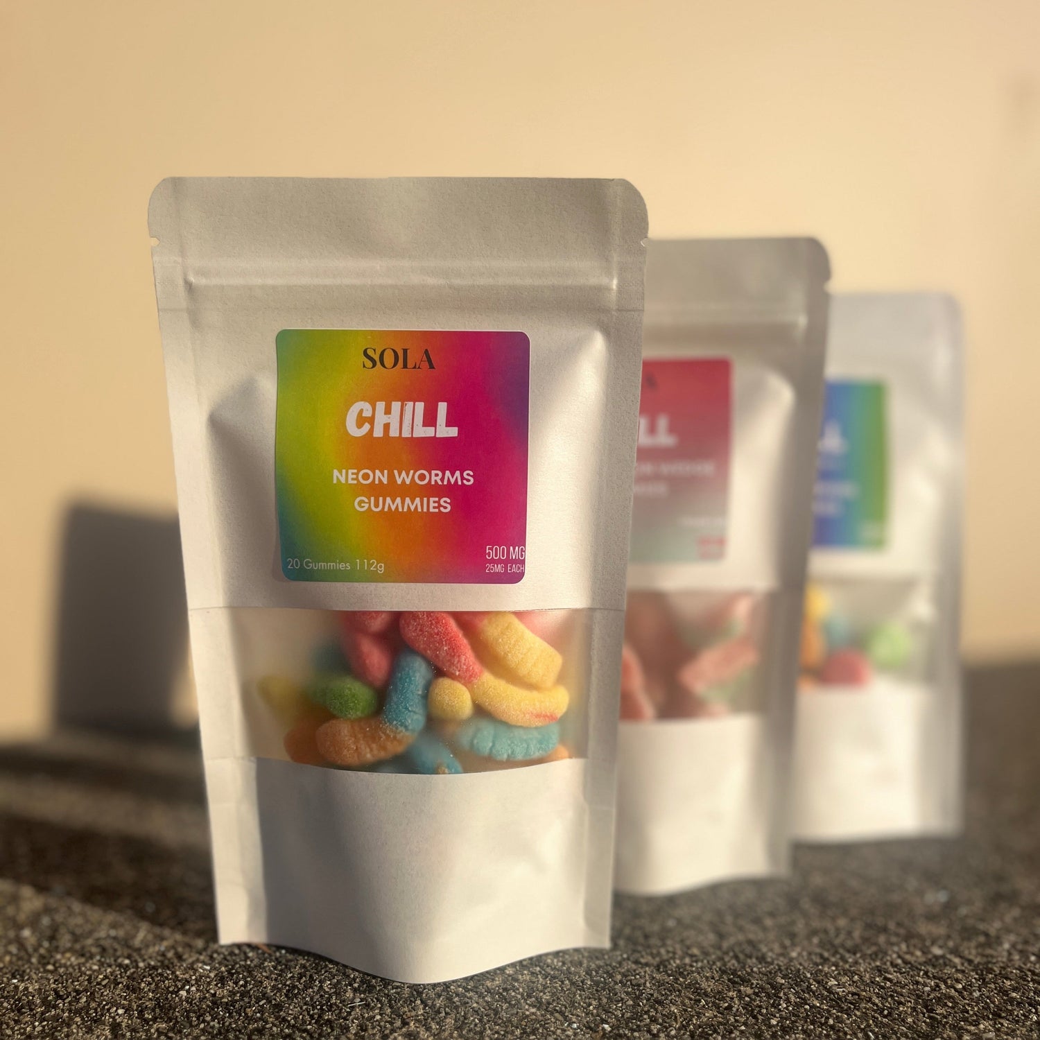 Relax, unwind, and destress with any of our THC-Free, hemp-based chill gummies, in a variety of delicious flavors and colors.